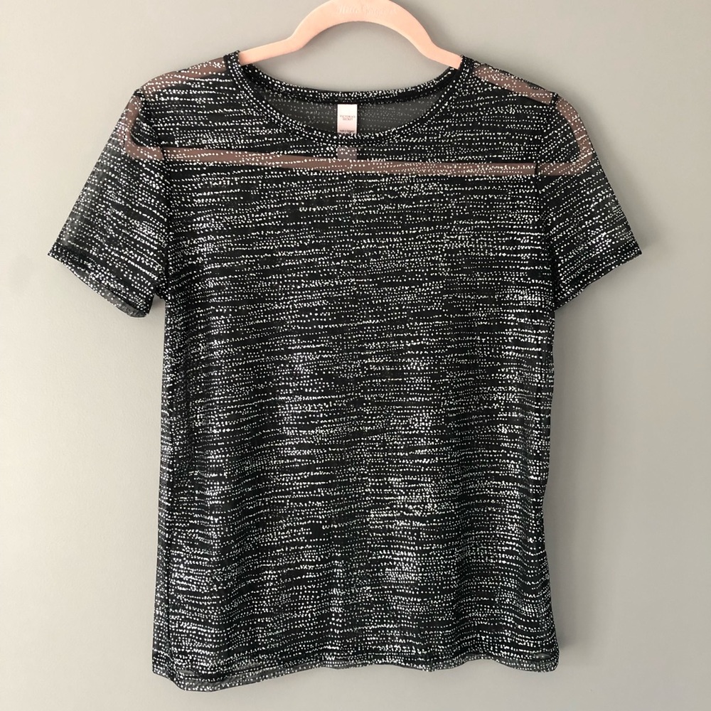 Victoria’s Secret Black and Silver sheer T-shirt